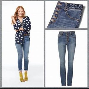 Button Fly Jean with Braid Detail NWOT